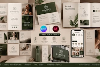 create personal brand identity kit, social media templates branding style guides