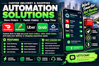 do doordash bot, instacart and uber bot, order grabber bot and auto claim bot