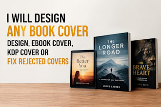 design any book cover, ebook cover, KDP cover or fix rejected coversdesign any b