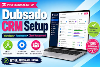 setup dubsado crm, workflows, automation and client management system portal