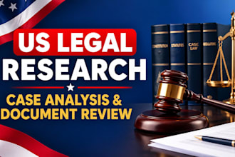 provide legal research, case analysis and legal document review for US law