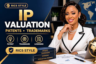 prepare rics style IP valuation reports for trademarks, patents and licensing