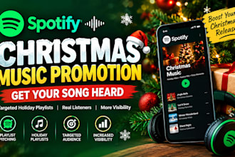 christmas spotify music promotion for growth, soundcloud, spotify promotion