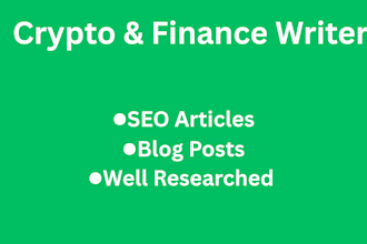 write SEO crypto articles and finance blog posts