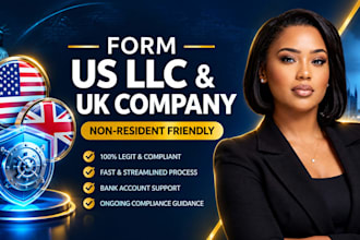 form US llc or UK company for non resident with ein and bank account setup