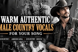 record authentic male country vocals for your original song or demo