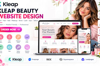 kleap beauty hair nail salon makeup brow lash artist spa tattoo studio website