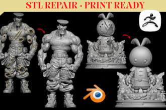 stl file repair mesh repair modification resizing scan cleanup and print ready