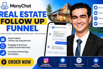build a manychat real estate follow up funnel