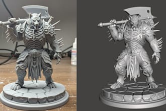 design custom 3d character models, miniatures and stl files for 3d printing