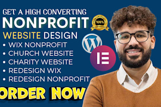 redesign wix nonprofit charity ngo website crownfunding church gofundme with SEO