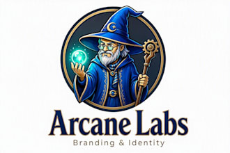creative wizard mascot logo design in very short time