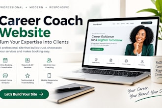 build career coach website, booking, resume services, consultation, career brand