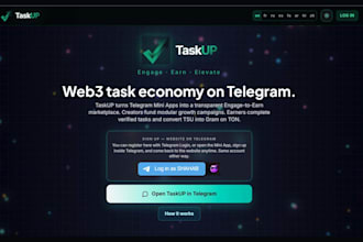 build a telegram mini app for taskup or rondora