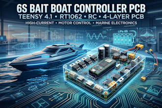design 4 layer 6s bait boat controller pcb teensy 4 1 rt1062 rc system