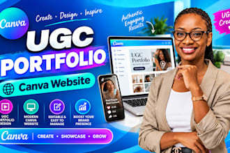 design ugc portfolio canva website canva landing page canva ugc portfolio