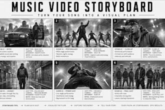 create a professional storyboard for your music video