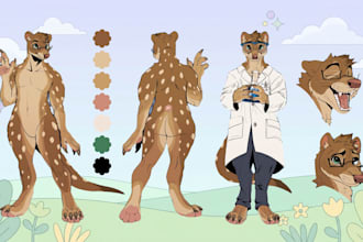 draw furry art fursona furry oc character design anthro art reference sheet