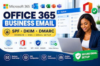 set up office 365 business email and configure spf dkim dmarc