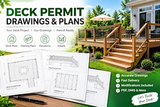 create deck design, plans and permit drawing sets