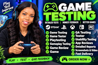 do game testing game tester game test game review game qa testing usability test