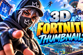 create eye catching 3d fortnite thumbnails for twich youtube gaming creators