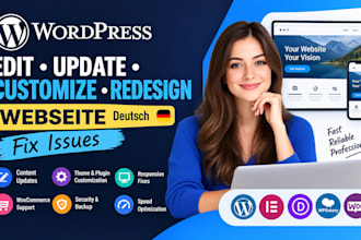 edit wordpress website, update customize redesign webseite deutsch fix issues