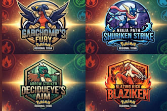 design custom pokemon mascot logo pokemon art tcg stream and gaming brand l