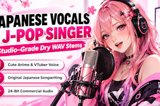 sing your custom japanese female vocaloid tracks cute anime vocal and jpop video