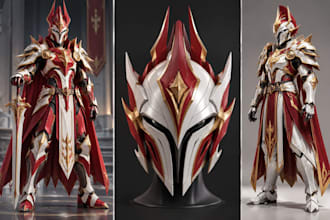 create wearable 3d cosplay armor, eva foam pepakura templates and 3d props model