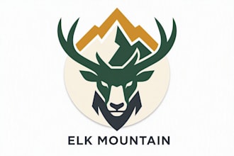 make high quality modern style elk mascot logo  with new concept
