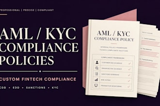 draft custom aml kyc compliance policies for your fintech business