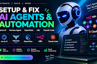 setup fix jarvis ai assistant hermes agent openclaw n8n automation claude code