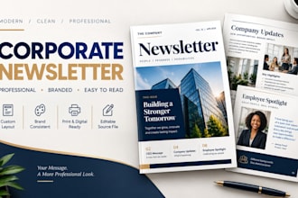 design a professional corporate newsletter