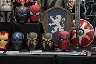 design 3d print and hand paint mask and helmet armor for cosplay