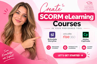 create scorm elearning courses in articulate storyline, rise 360 adobe captivate