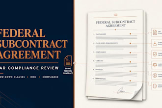 draft or review your federal subcontractor agreement for far compliance