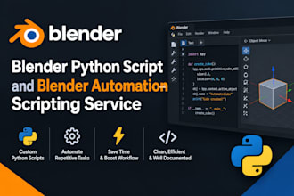 do blender python script and blender automation scripting service