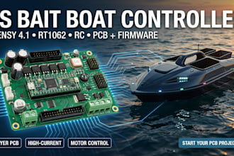 design commercial 6s bait boat pcb teensy 4 1 rt1062 rc firmware controller