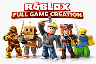 develop complete roblox game, roblox game map system, scripter, UI, roblox