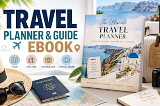 design travel planner itinerary canva travel guide ebook and vacation workbook
