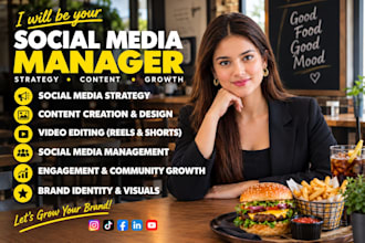 your restaurant social media marketing manager for cafe food and hospitality