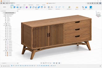 design cnc ready furniture cad model fusion 360 parametric technical drawing cad