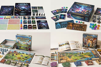 design custom board game artwork card game components and box mockups