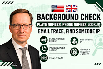 background check plate number, phone number lookup, email trace, find someone ip