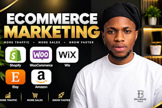 boost ecommerce marketing sale, shopify website wix, woocommerce, etsy promotion