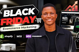 ecommerce website marketing, shopify black friday sales promotion wix traffic