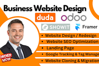 design and redesign duda website, odoo website, framer, figma to framer website