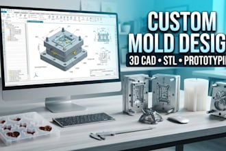create silicone mold injection mold plastic mold 3d model and stl file design