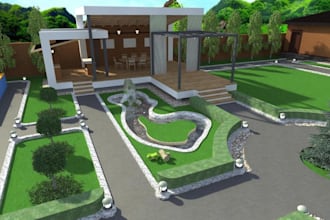 design landscape plans, garden layouts, frontyard and outdoor spaces